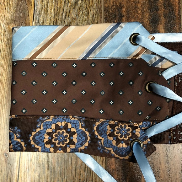 Tie Warrior Belt Cincher Corset Waist Blue S/M - Picture 3 of 5